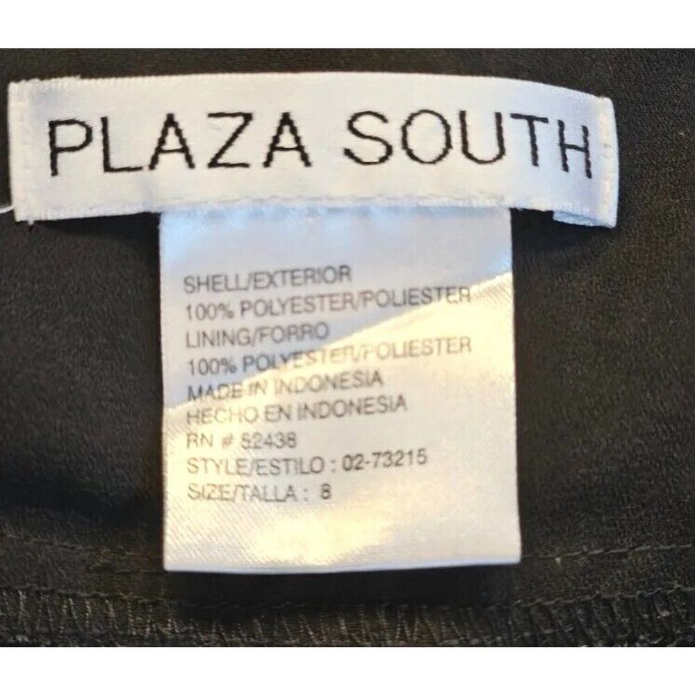 Halter Dress Sz 8 Plaza South Black Floral Assymmetric Cruise Resort Beach - Picture 6 of 11
